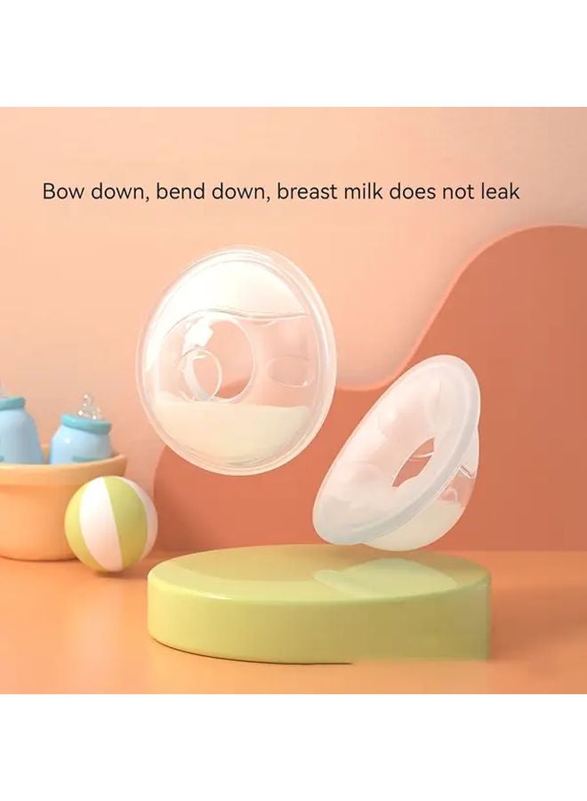 White Breast Milk Collector 2pcs Leakproof Portable Manual Expression System for Nursing Moms - Image 5